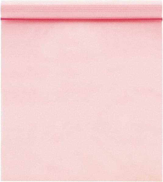 Value Collection - 12" Long x 12" Wide, 4 mil Thick, Self Seal Antistatic Poly Bag - Pink, Heavy-Duty Grade - Apex Tool & Supply