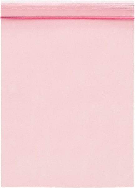 Value Collection - 8" Long x 6" Wide, 2 mil Thick, Self Seal Antistatic Poly Bag - Pink, Standard Grade - Apex Tool & Supply