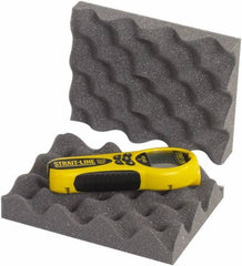 Made in USA - 6" Wide x 2" Thick, Convoluted Foam - Charcoal - Apex Tool & Supply