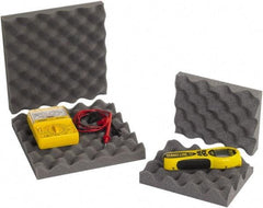 Made in USA - 24" Wide x 2" Thick, Convoluted Foam - Charcoal - Apex Tool & Supply