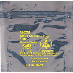Made in USA - 12" Long x 12" Wide, 3.1 mil Thick, Self Seal Static Shield Bag - Transparent, Metal-In, Standard Grade - Apex Tool & Supply