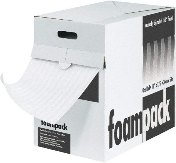 Made in USA - 175' Long x 24" Wide x 1/8" Thick, Polyethylene Foam - White - Apex Tool & Supply