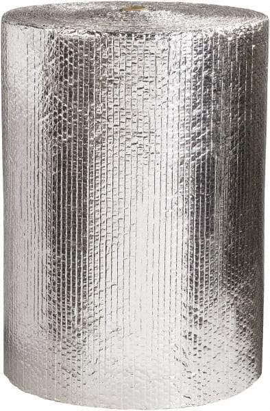 Made in USA - 125' Long x 24" Wide x 3/16" Thick, Bubble Roll - Silver - Apex Tool & Supply
