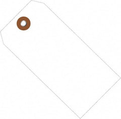 Made in USA - 6-1/4" High x 3-1/8" Long, Safety & Facility Blank Tag - White Vinyl - Apex Tool & Supply
