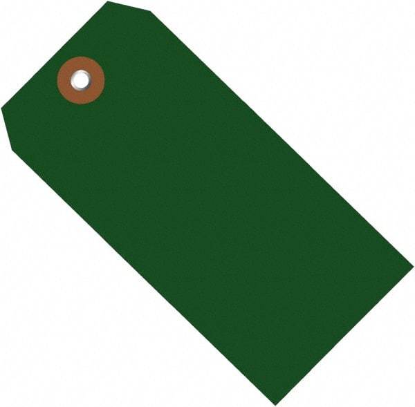 Made in USA - 6-1/4" High x 3-1/8" Long, Safety & Facility Blank Tag - Green Vinyl - Apex Tool & Supply