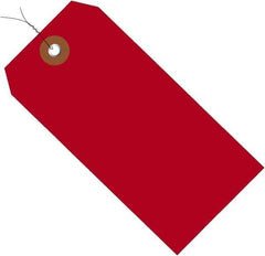 Made in USA - 6-1/4" High x 3-1/8" Long, Safety & Facility Blank Tag - Red Vinyl - Apex Tool & Supply