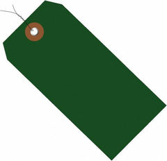 Made in USA - 4-3/4" High x 2-3/8" Long, Safety & Facility Blank Tag - Green Vinyl - Apex Tool & Supply