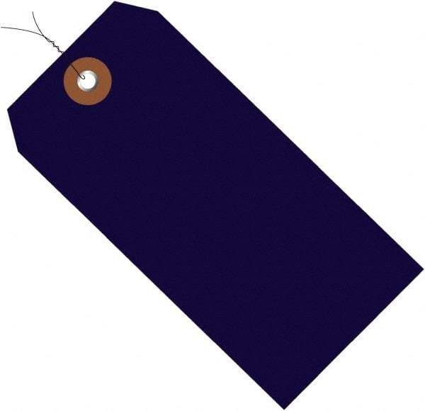 Made in USA - 4-3/4" High x 2-3/8" Long, Safety & Facility Blank Tag - Blue Vinyl - Apex Tool & Supply