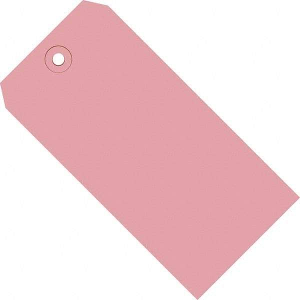 Made in USA - 4-3/4" High x 2-3/8" Long, Safety & Facility Blank Tag - Pink Cardstock - Apex Tool & Supply