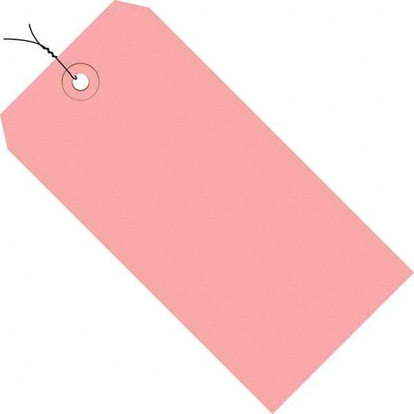Made in USA - 6-1/4" High x 3-1/8" Long, Safety & Facility Blank Tag - Pink Cardstock - Apex Tool & Supply