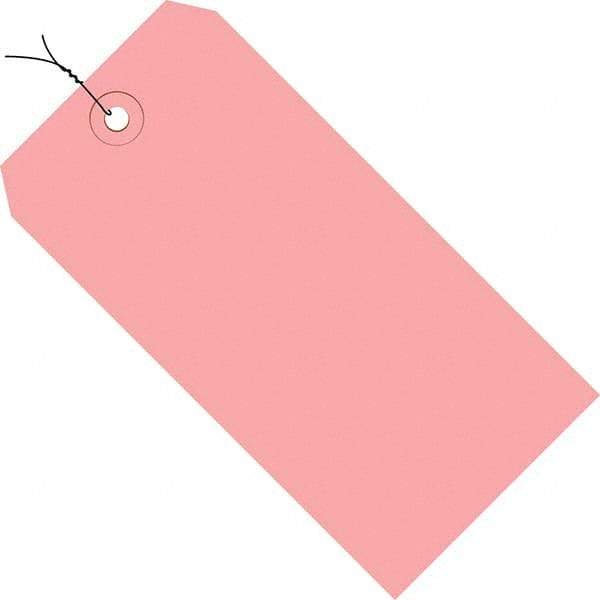Made in USA - 4-3/4" High x 2-3/8" Long, Safety & Facility Blank Tag - Pink Cardstock - Apex Tool & Supply