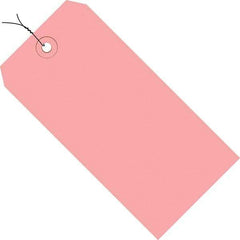 Made in USA - 3-3/4" High x 1-7/8" Long, Safety & Facility Blank Tag - Pink Cardstock - Apex Tool & Supply