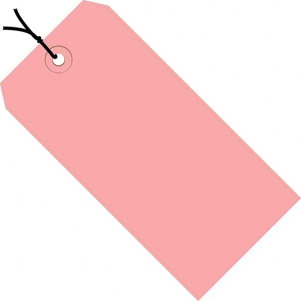 Made in USA - 6-1/4" High x 3-1/8" Long, Safety & Facility Blank Tag - Pink Cardstock - Apex Tool & Supply