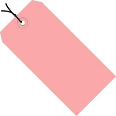 Made in USA - 5-1/4" High x 2-5/8" Long, Safety & Facility Blank Tag - Pink Cardstock - Apex Tool & Supply