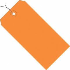 Made in USA - 5-3/4" High x 2-7/8" Long, Safety & Facility Blank Tag - Orange Cardstock - Apex Tool & Supply