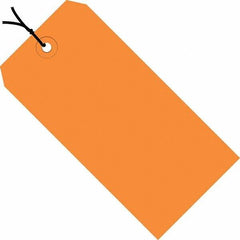Made in USA - 5-3/4" High x 2-7/8" Long, Safety & Facility Blank Tag - Orange Cardstock - Apex Tool & Supply