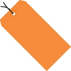 Made in USA - 4-3/4" High x 2-3/8" Long, Safety & Facility Blank Tag - Orange Cardstock - Apex Tool & Supply