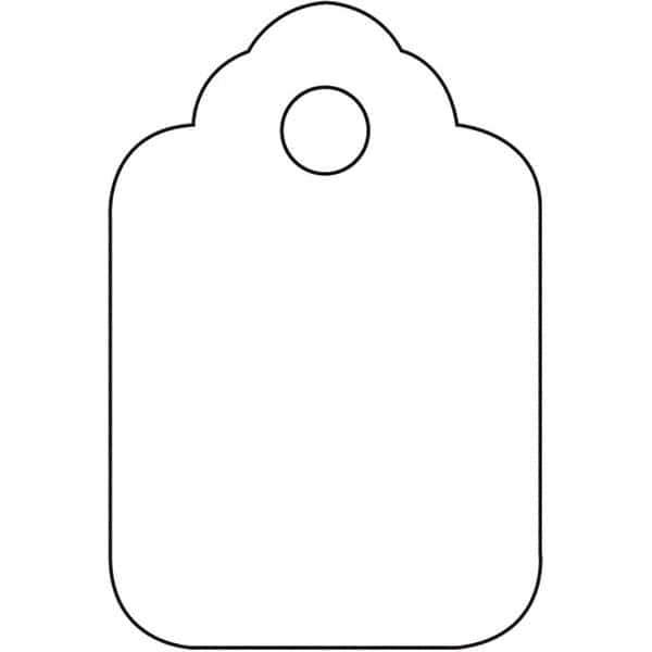 Made in USA - 1-1/8" High x 1-3/4" Long, Safety & Facility Blank Tag - White Cardstock - Apex Tool & Supply