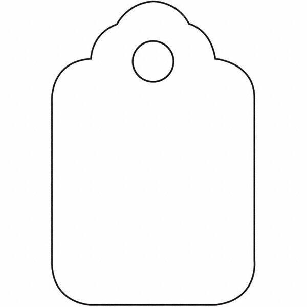 Made in USA - 1-3/4" High x 2-7/8" Long, Safety & Facility Blank Tag - White Cardstock - Apex Tool & Supply