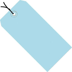 Made in USA - 6-1/4" High x 3-1/8" Long, Safety & Facility Blank Tag - Light Blue Cardstock - Apex Tool & Supply