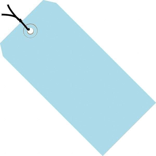 Made in USA - 2-3/4" High x 1-3/8" Long, Safety & Facility Blank Tag - Light Blue Cardstock - Apex Tool & Supply