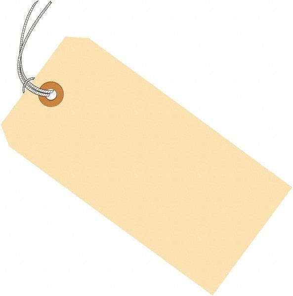 Made in USA - 2-3/4" High x 1-3/8" Long, Safety & Facility Blank Tag - Manila Cardstock - Apex Tool & Supply