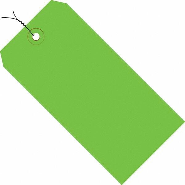 Made in USA - 3-3/4" High x 1-7/8" Long, Safety & Facility Blank Tag - Green Cardstock - Apex Tool & Supply