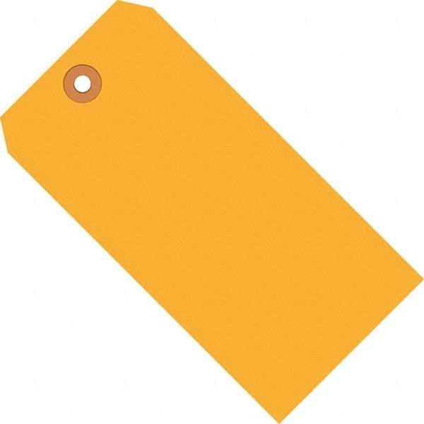 Made in USA - 5-1/4" High x 2-5/8" Long, Safety & Facility Blank Tag - Fluorescent Orange Cardstock - Apex Tool & Supply