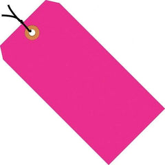 Made in USA - 4-3/4" High x 2-3/8" Long, Safety & Facility Blank Tag - Fluorescent Pink Cardstock - Apex Tool & Supply