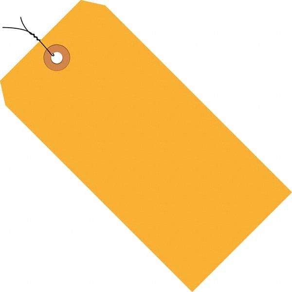 Made in USA - 3-3/4" High x 1-7/8" Long, Safety & Facility Blank Tag - Fluorescent Orange Cardstock - Apex Tool & Supply