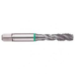 6-32 2B 3-Flute Cobalt Green Ring Semi-Bottoming 40 degree Spiral Flute Tap-TiCN - Apex Tool & Supply