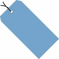 Made in USA - 5-1/4" High x 2-5/8" Long, Safety & Facility Blank Tag - Dark Blue Cardstock - Apex Tool & Supply