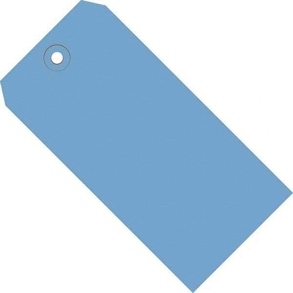 Made in USA - 6-1/4" High x 3-1/8" Long, Safety & Facility Blank Tag - Dark Blue Cardstock - Apex Tool & Supply