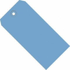 Made in USA - 2-3/4" High x 1-3/8" Long, Safety & Facility Blank Tag - Dark Blue Cardstock - Apex Tool & Supply