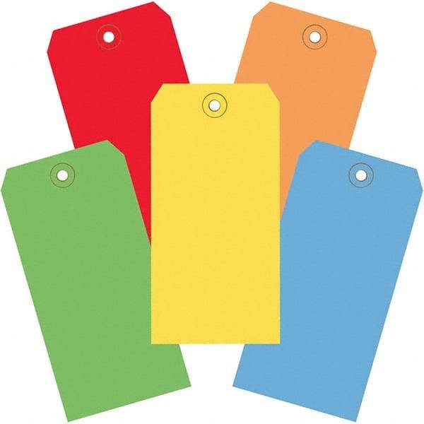Made in USA - 4-3/4" High x 2-3/8" Long, Safety & Facility Blank Tag - Assorted Color Cardstock - Apex Tool & Supply