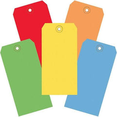 Made in USA - 4-3/4" High x 2-3/8" Long, Safety & Facility Blank Tag - Assorted Color Cardstock - Apex Tool & Supply