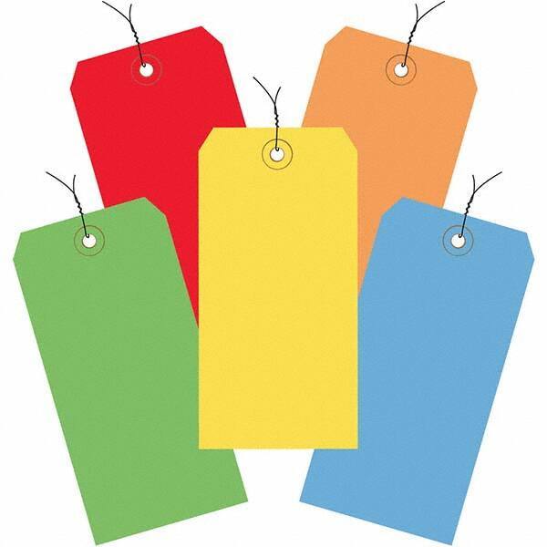 Made in USA - 4-3/4" High x 2-3/8" Long, Safety & Facility Blank Tag - Assorted Color Cardstock - Apex Tool & Supply