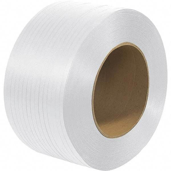 Made in USA - 9,900' Long x 1/2" Wide, Coil Case Polypropylene Strapping - 300 Lb Capacity, 0.023" Thick - Apex Tool & Supply