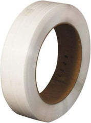 Made in USA - 9,000' Long x 1/2" Wide, Coil Case Polypropylene Strapping - 300 Lb Capacity, 0.017" Thick - Apex Tool & Supply