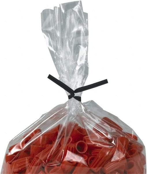 Made in USA - 7" Long, Bag Tie - Black - Apex Tool & Supply