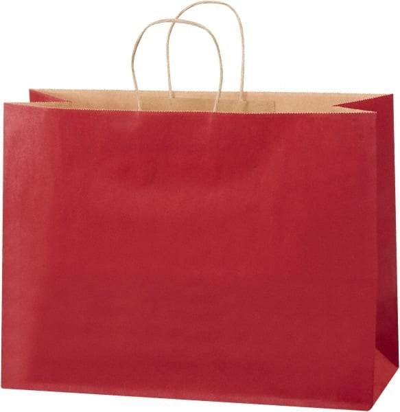 Made in USA - Kraft Grocery Bag - 16 x 6 x 12, Scarlet - Apex Tool & Supply