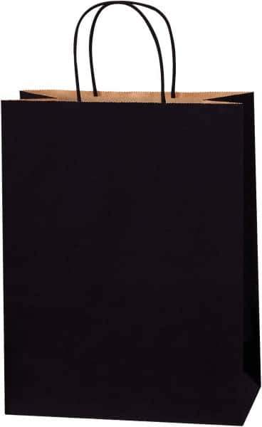 Made in USA - Kraft Grocery Bag - 10 x 5 x 13, Black - Apex Tool & Supply