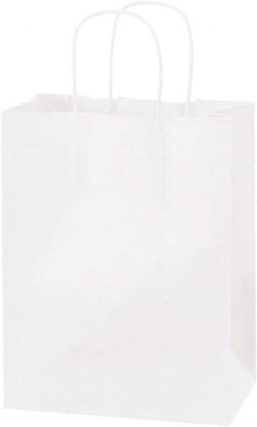 Made in USA - Kraft Grocery Bag - 8 x 4-1/2 x 10-1/4, White - Apex Tool & Supply
