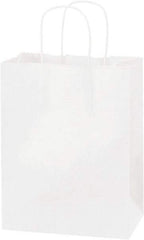 Made in USA - Kraft Grocery Bag - 8 x 4-1/2 x 10-1/4, White - Apex Tool & Supply