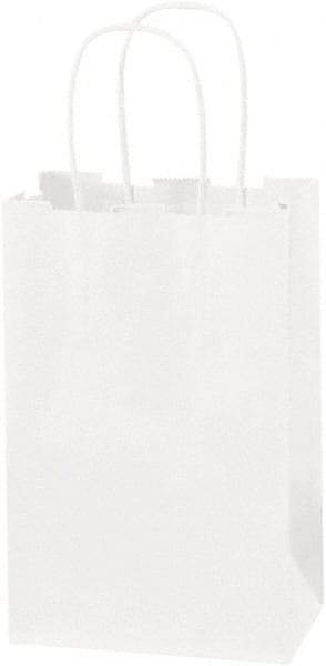Made in USA - Kraft Grocery Bag - 5-1/4 x 3-1/4 x 8-3/8, White - Apex Tool & Supply
