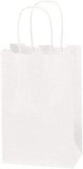 Made in USA - Kraft Grocery Bag - 5-1/4 x 3-1/4 x 8-3/8, White - Apex Tool & Supply