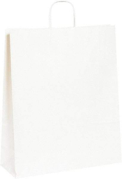 Made in USA - Kraft Grocery Bag - 16 x 6 x 19-1/4, White - Apex Tool & Supply