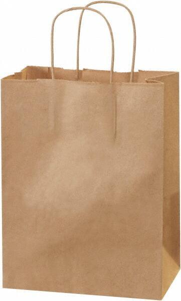 Made in USA - Kraft Grocery Bag - 8 x 4-1/2 x 10-1/4, Kraft - Apex Tool & Supply