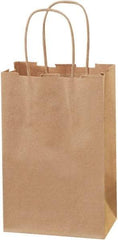 Made in USA - Kraft Grocery Bag - 5-1/4 x 3-1/4 x 8-3/8, Kraft - Apex Tool & Supply