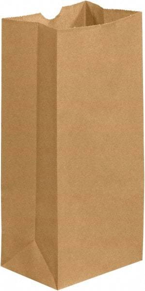 Made in USA - Kraft Grocery Bag - 5-1/4 x 3-7/16 x 10-15/16, Kraft - Apex Tool & Supply